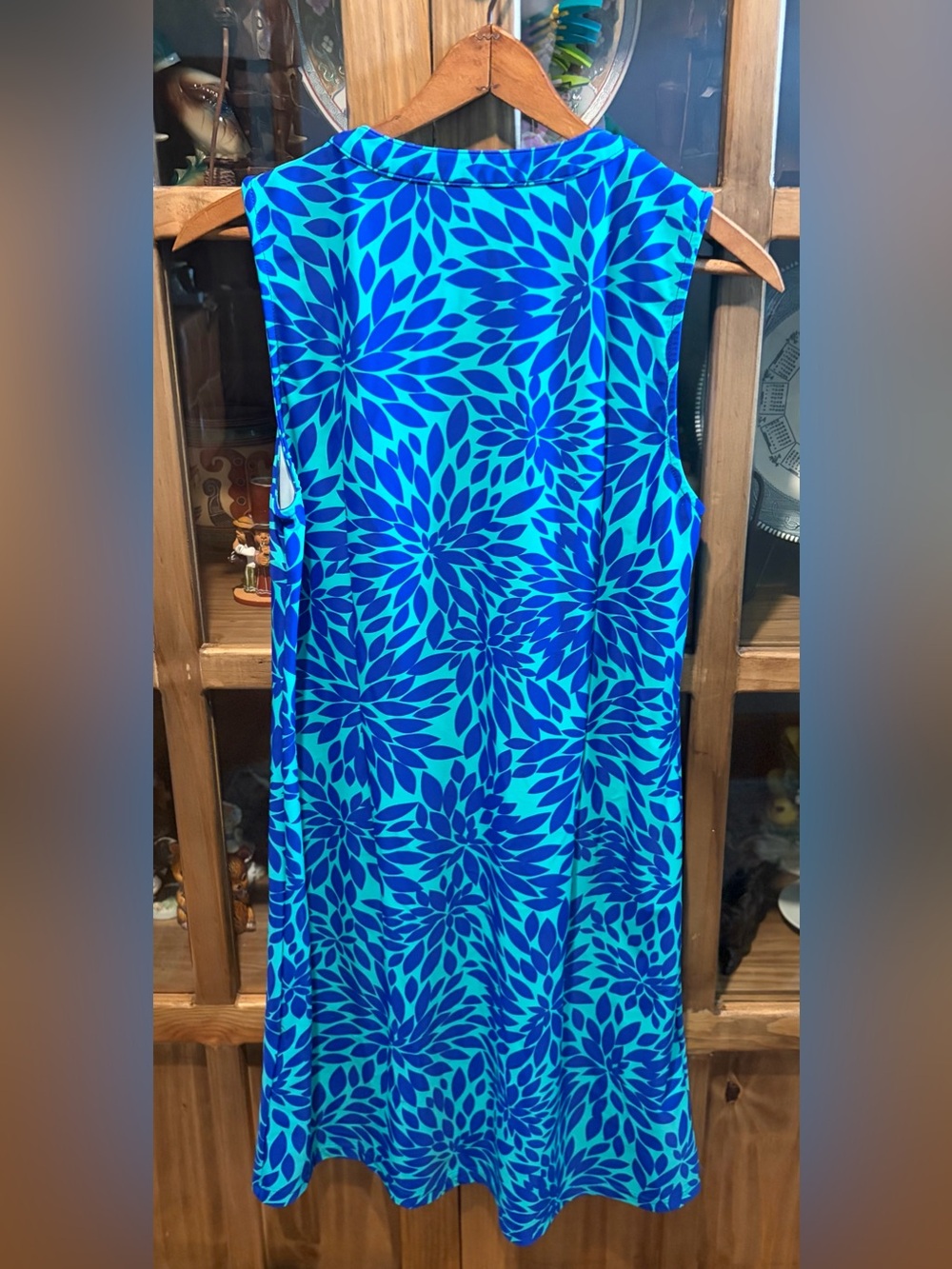 Aryeh Blue Floral Sleeveless Dress Size Medium - Picture 3 of 7